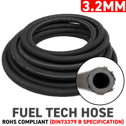 3.2mm Braided Jacket Rubber Fuel Hose, DIN 73379 (B)