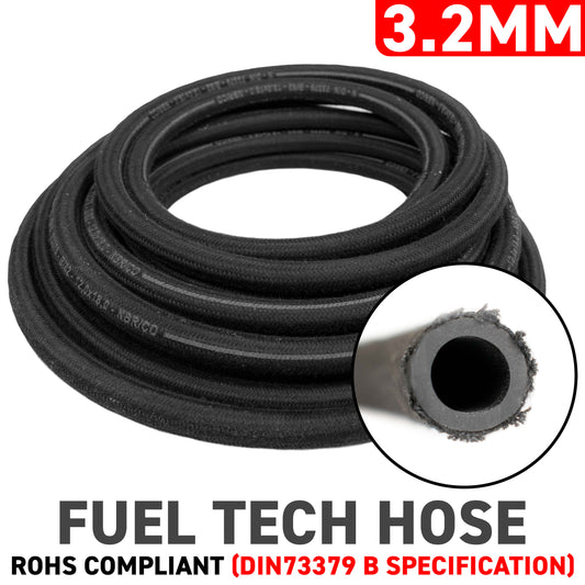 3.2mm Braided Jacket Rubber Fuel Hose, DIN 73379 (B)