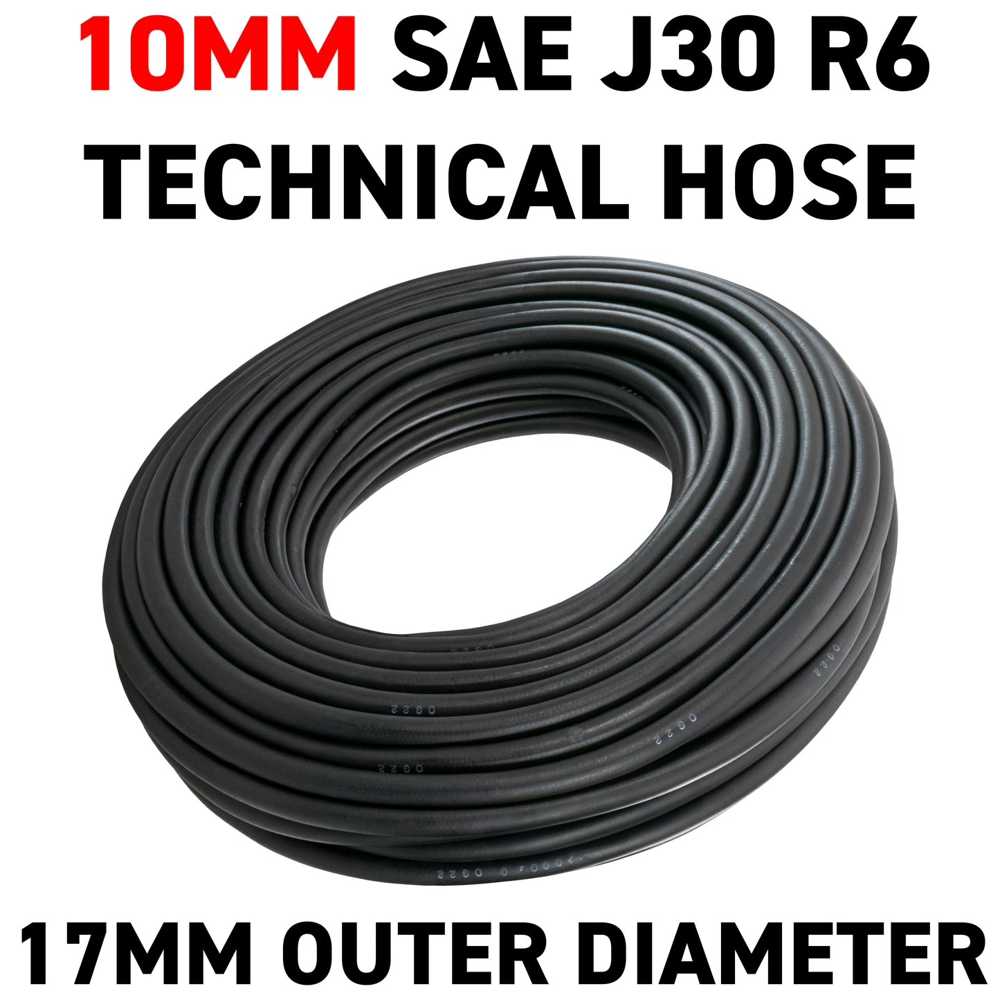 10mm Braided Rubber Fuel Hose, SAE J30 R6