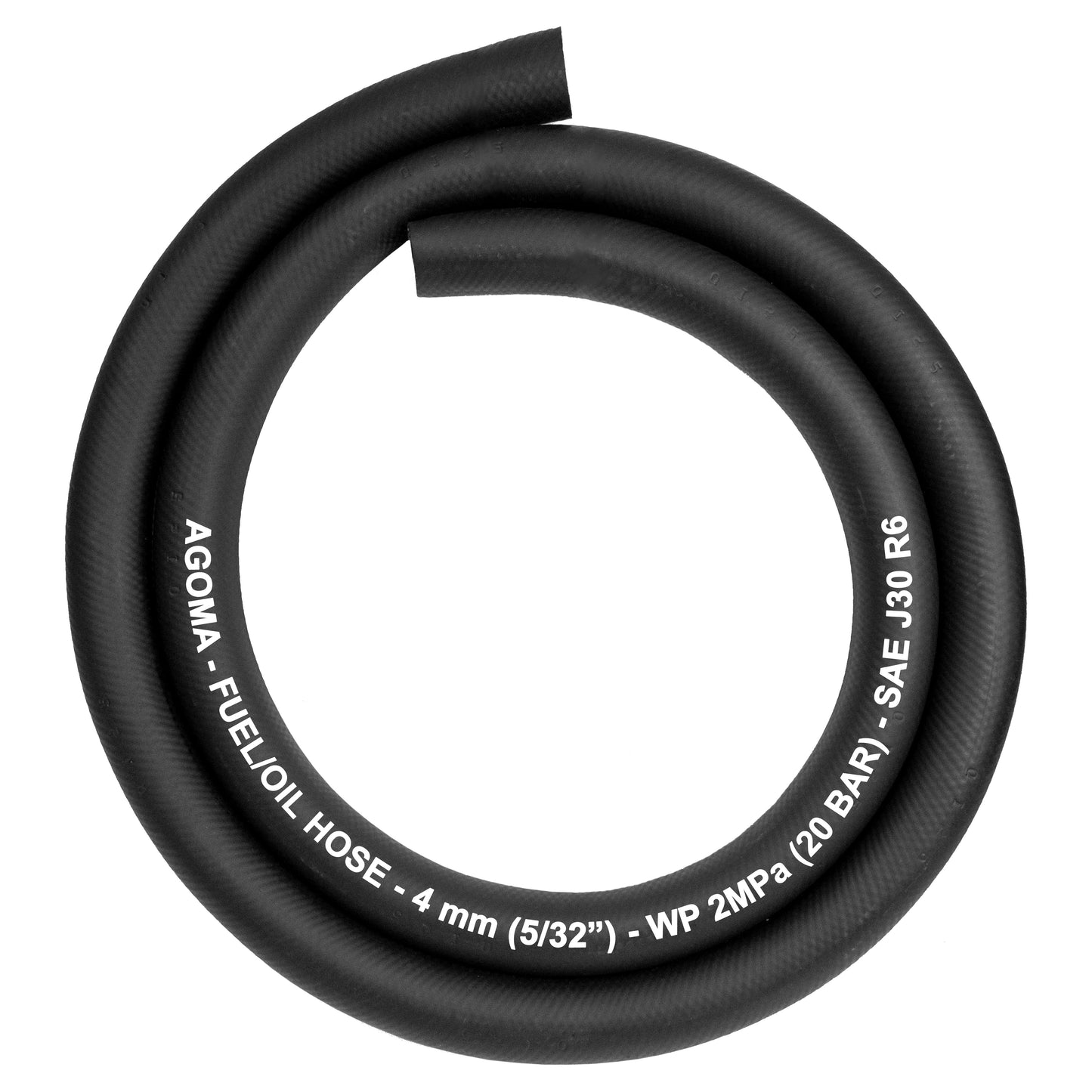 4mm Braided Rubber Fuel Hose, SAE J30 R6