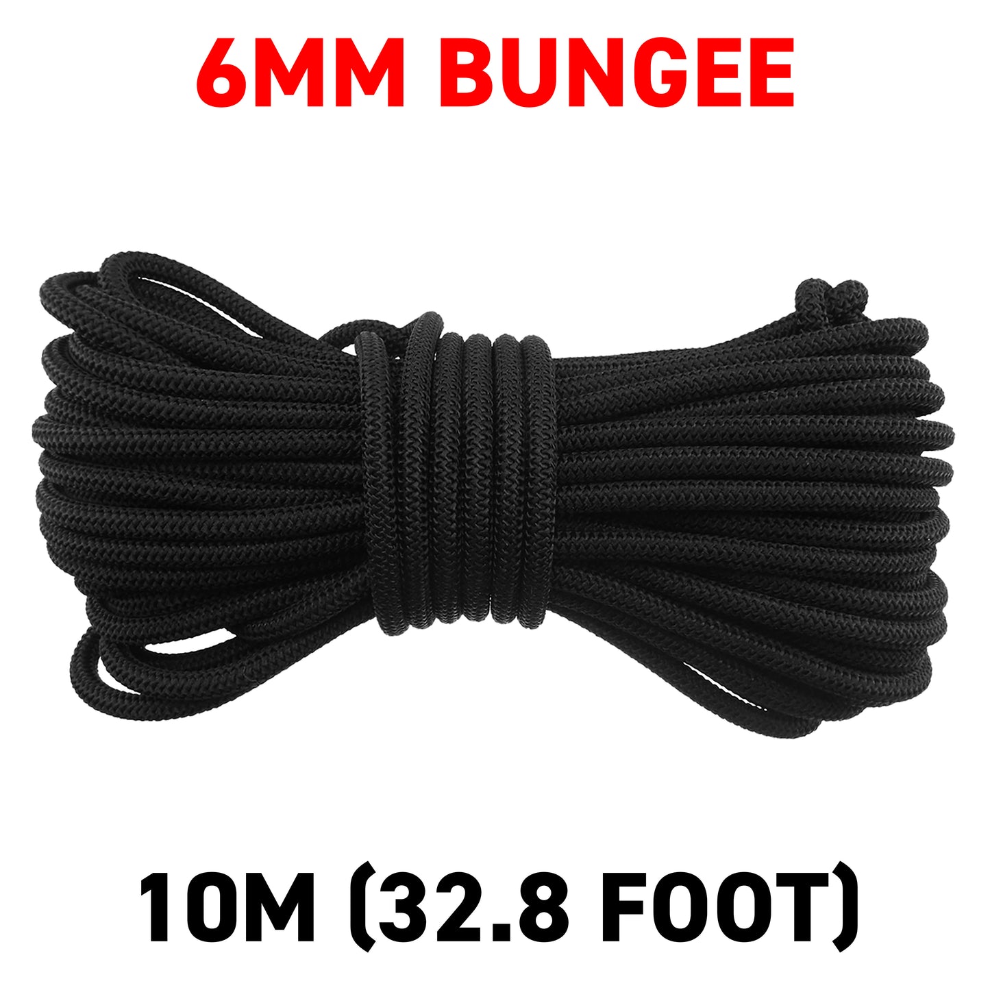 6mm Elastic Bungee Rope Black