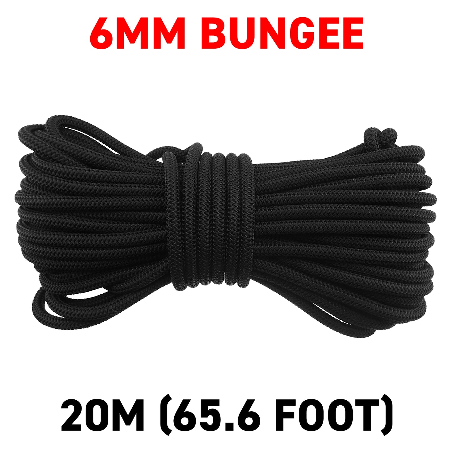 6mm Elastic Bungee Rope Black