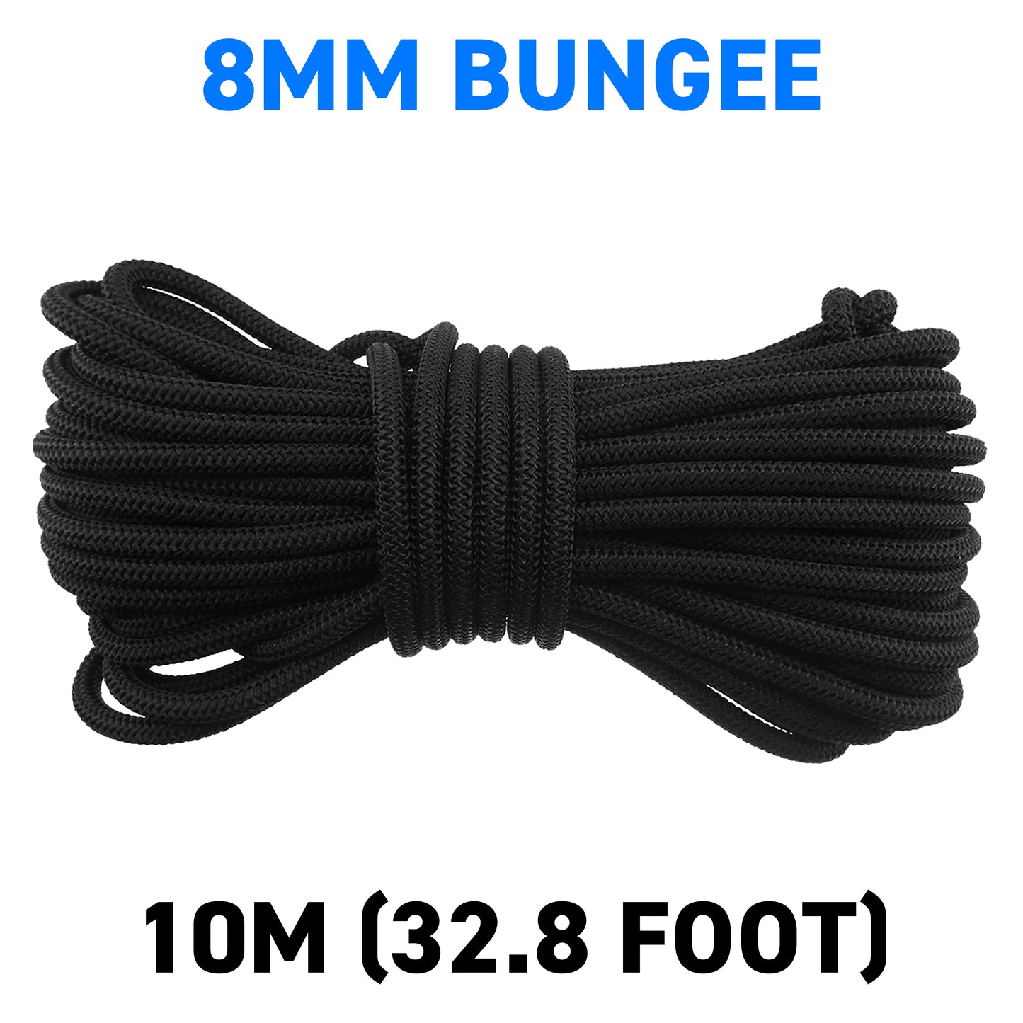 8mm Elastic Bungee Rope Black