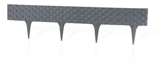 Grey Rattan Texture Palisade Lawn Edging, 2.4m