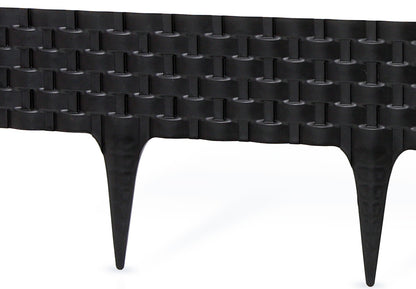 Black Rattan Texture Palisade Lawn Edging, 2.4m