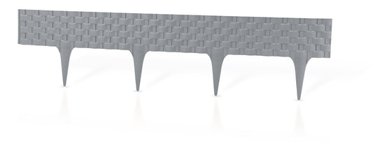 Grey Rattan Texture Palisade Lawn Edging, 2.4m