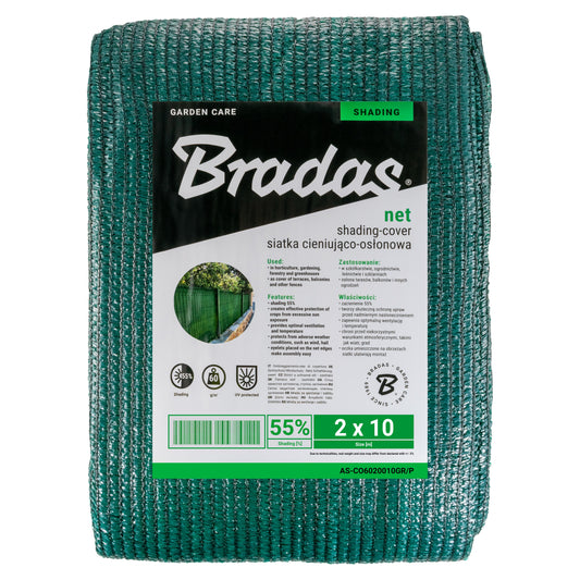 55% Garden Shade Net 60gsm Green 2m x 10m