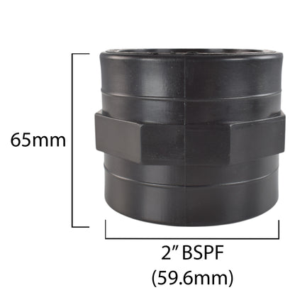 Polypropylene Straight Inline Socket Connector, 2"