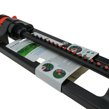 Oscillating Bar Sprinkler, Black & Orange