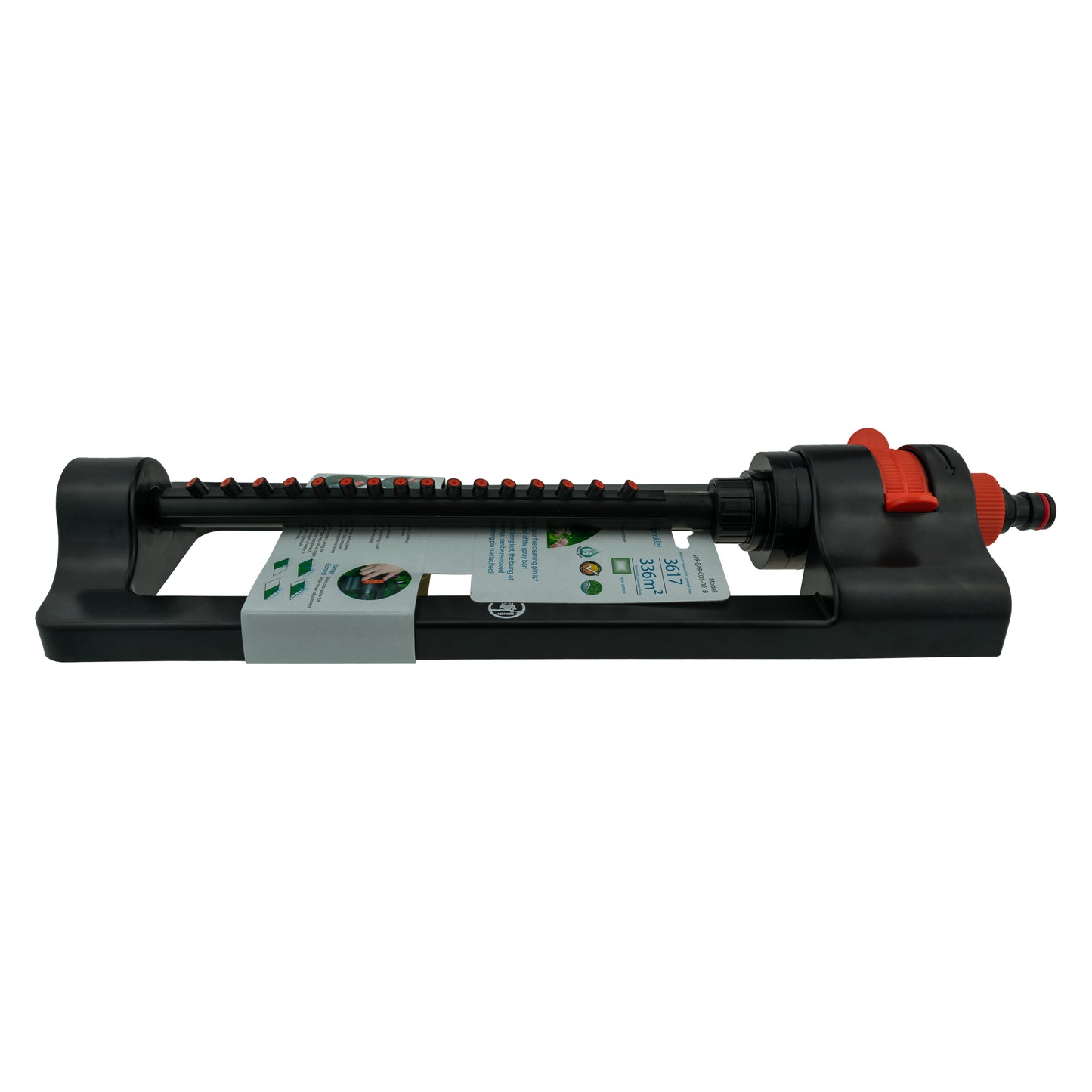Oscillating Bar Sprinkler, Black & Orange