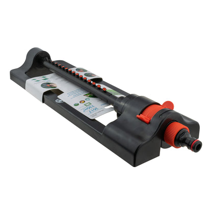 Oscillating Bar Sprinkler, Black & Orange