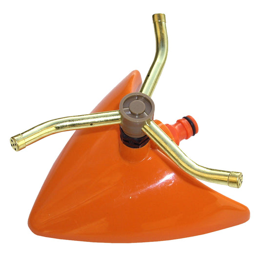 3-Arm Revolving Garden Sprinkler, Orange Leaf