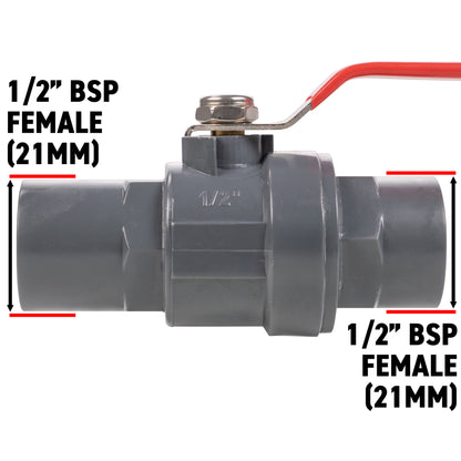 Stainless Steel Ball PP Valve & Barbed Outlet, 1/2"