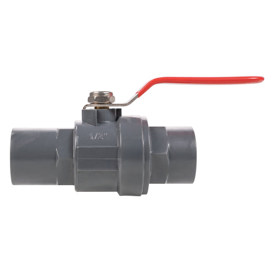 Polypropylene Lever Valve with Stainless Steel Ball, 1/2"