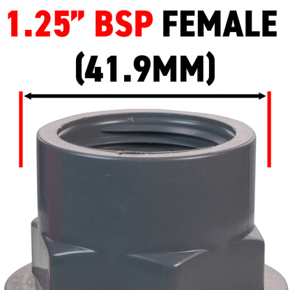 Polypropylene Lever Valve with Stainless Steel Ball, 1.25"