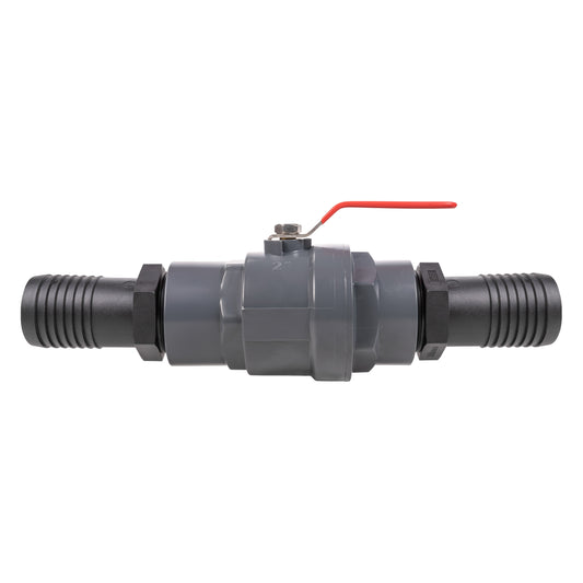 Stainless Steel Ball PP Valve & Barbed Outlet, 2"