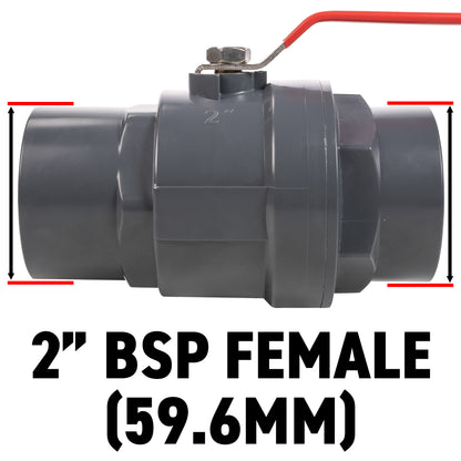 Polypropylene Lever Valve with Stainless Steel Ball, 2"