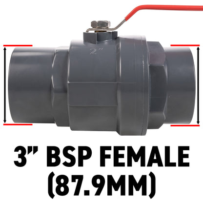 Polypropylene Lever Valve with Stainless Steel Ball, 3"