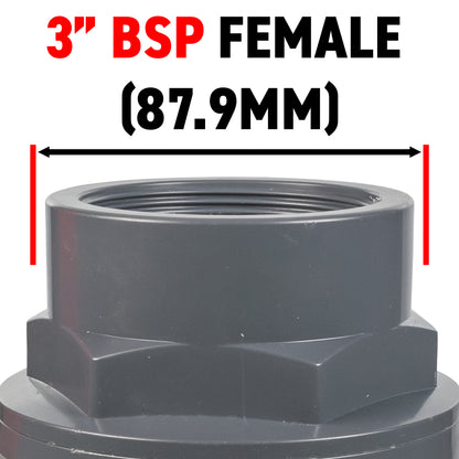 Polypropylene Lever Valve with Stainless Steel Ball, 3"