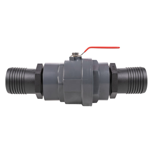Stainless Steel Ball PP Valve & Barbed Outlet, 4"