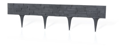 Grey Slate Texture Palisade Lawn Edging, 2.38m