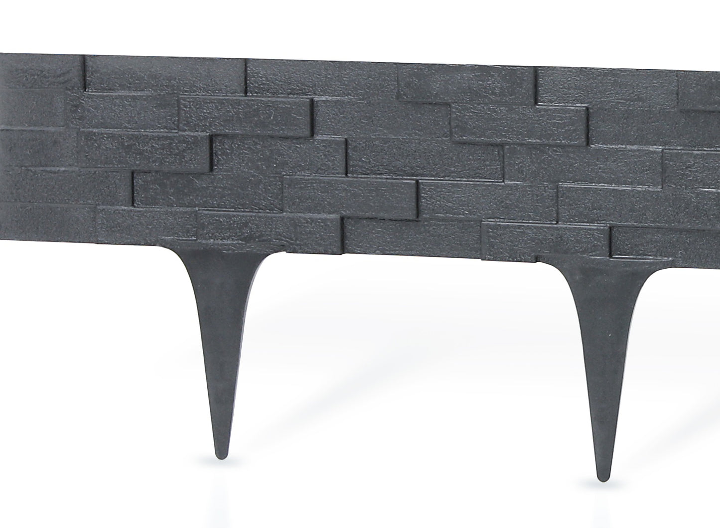 Grey Slate Texture Palisade Lawn Edging, 2.38m