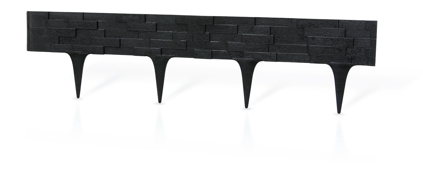 Black Slate Texture Palisade Lawn Edging, 2.38m
