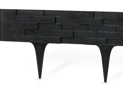 Black Slate Texture Palisade Lawn Edging, 2.38m