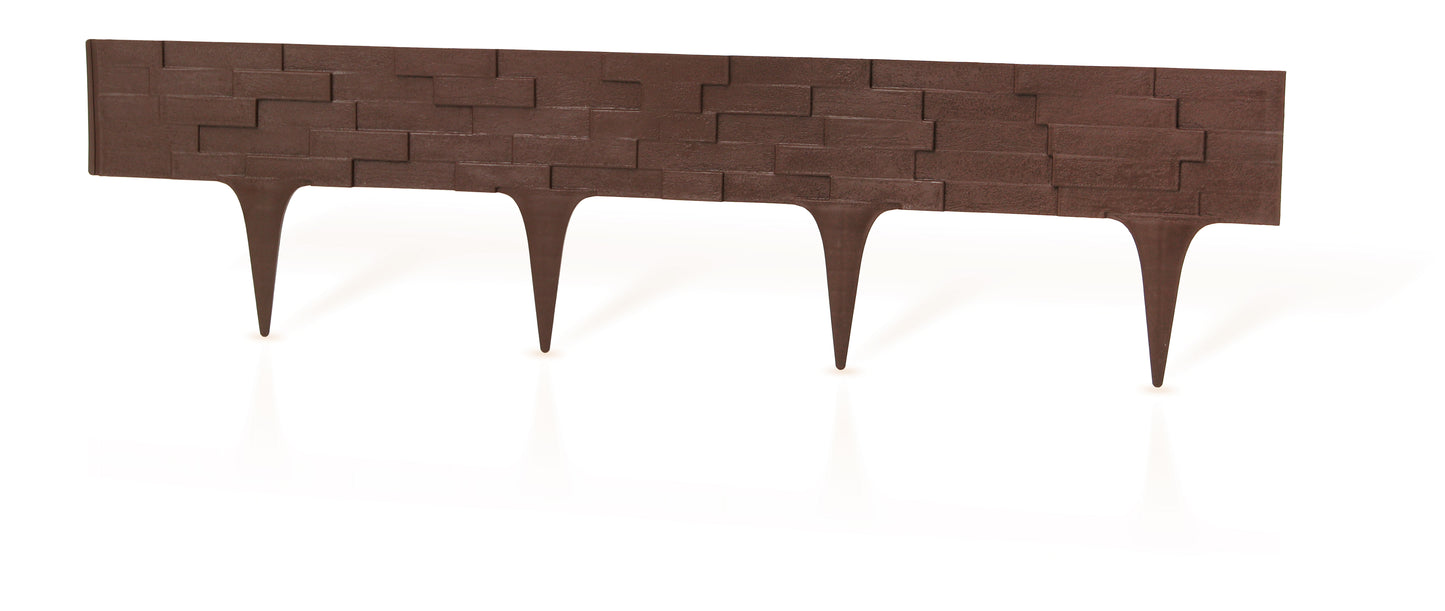 Brown Slate Texture Palisade Lawn Edging, 2.38m