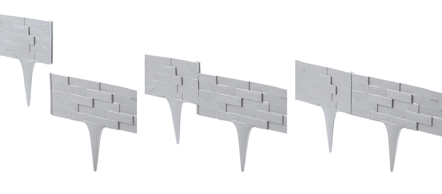 Brown Slate Texture Palisade Lawn Edging, 2.38m