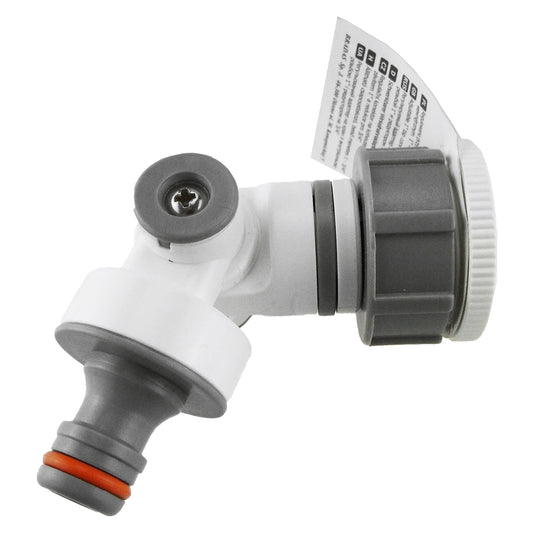 Adjustable Angle Garden Tap Connector, Grey