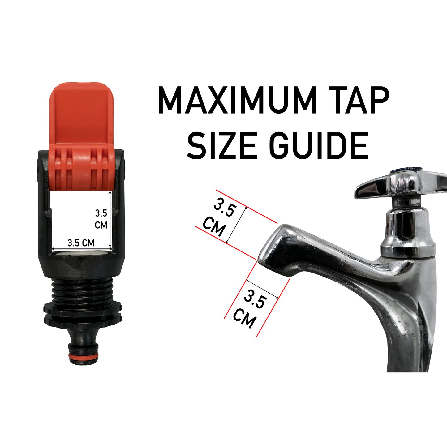 Red Costwise Kitchen Tap Adapter