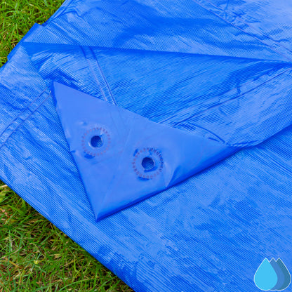 3m x 4m Blue LLDPE Tarpaulins, M-Grade 100 GSM