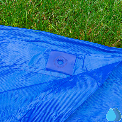 3m x 4m Blue LLDPE Tarpaulins, M-Grade 100 GSM
