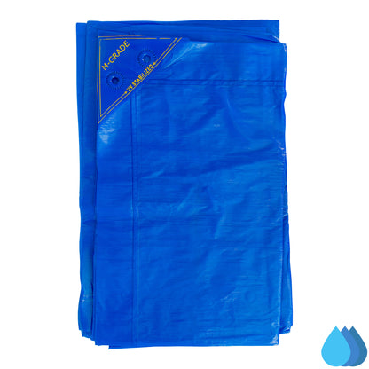 3m x 4m Blue LLDPE Tarpaulins, M-Grade 100 GSM