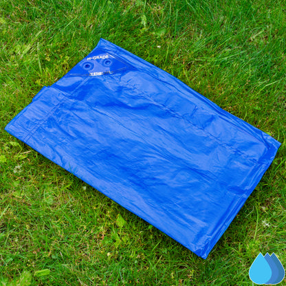 3m x 4m Blue LLDPE Tarpaulins, M-Grade 100 GSM