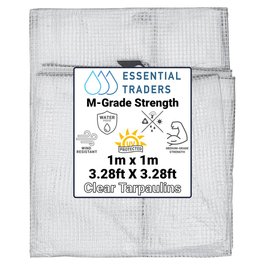 1m x 1m Clear Tarpaulins, M-Grade 100 GSM