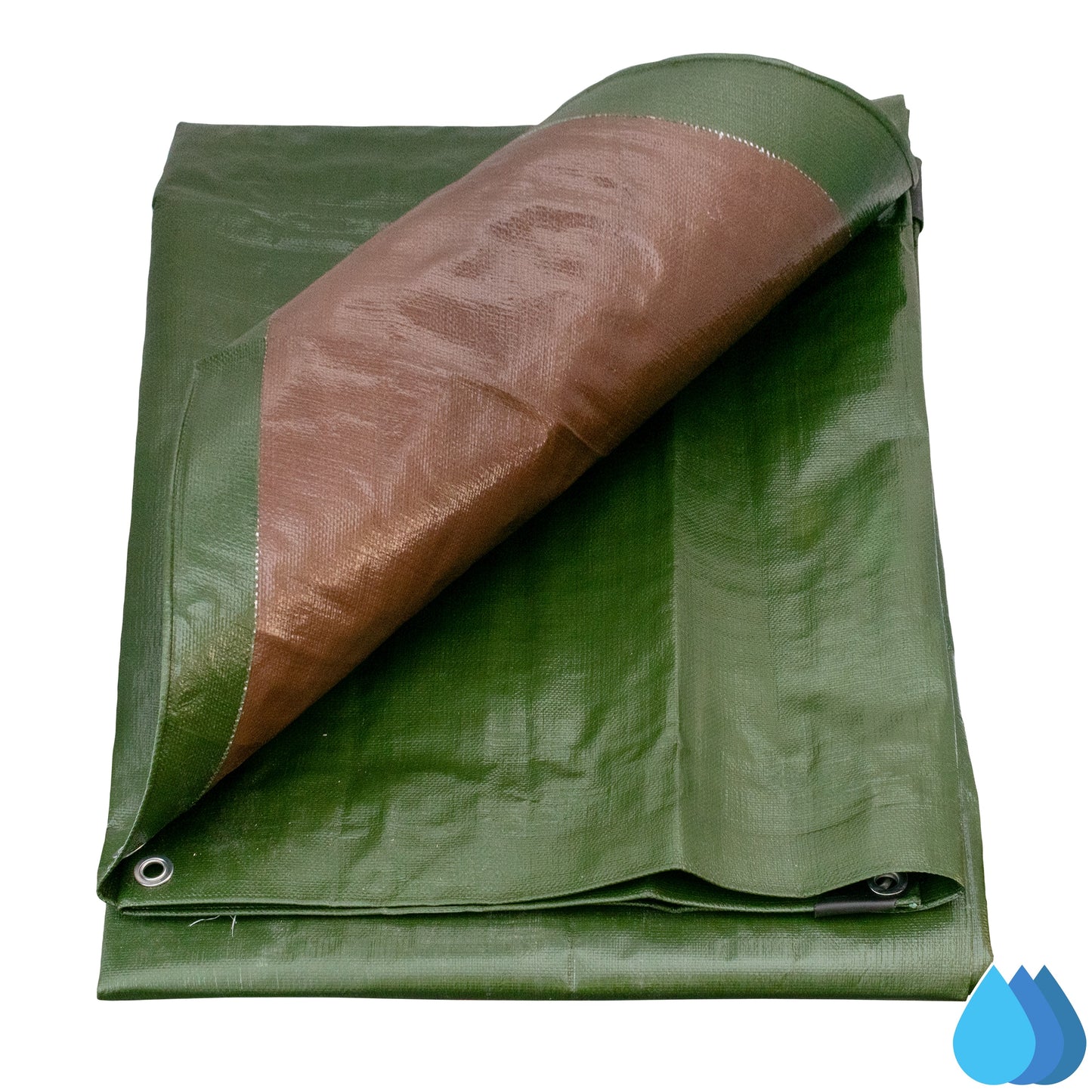 6m x 8m Green & Brown Tarpaulins, L-Grade 200 GSM