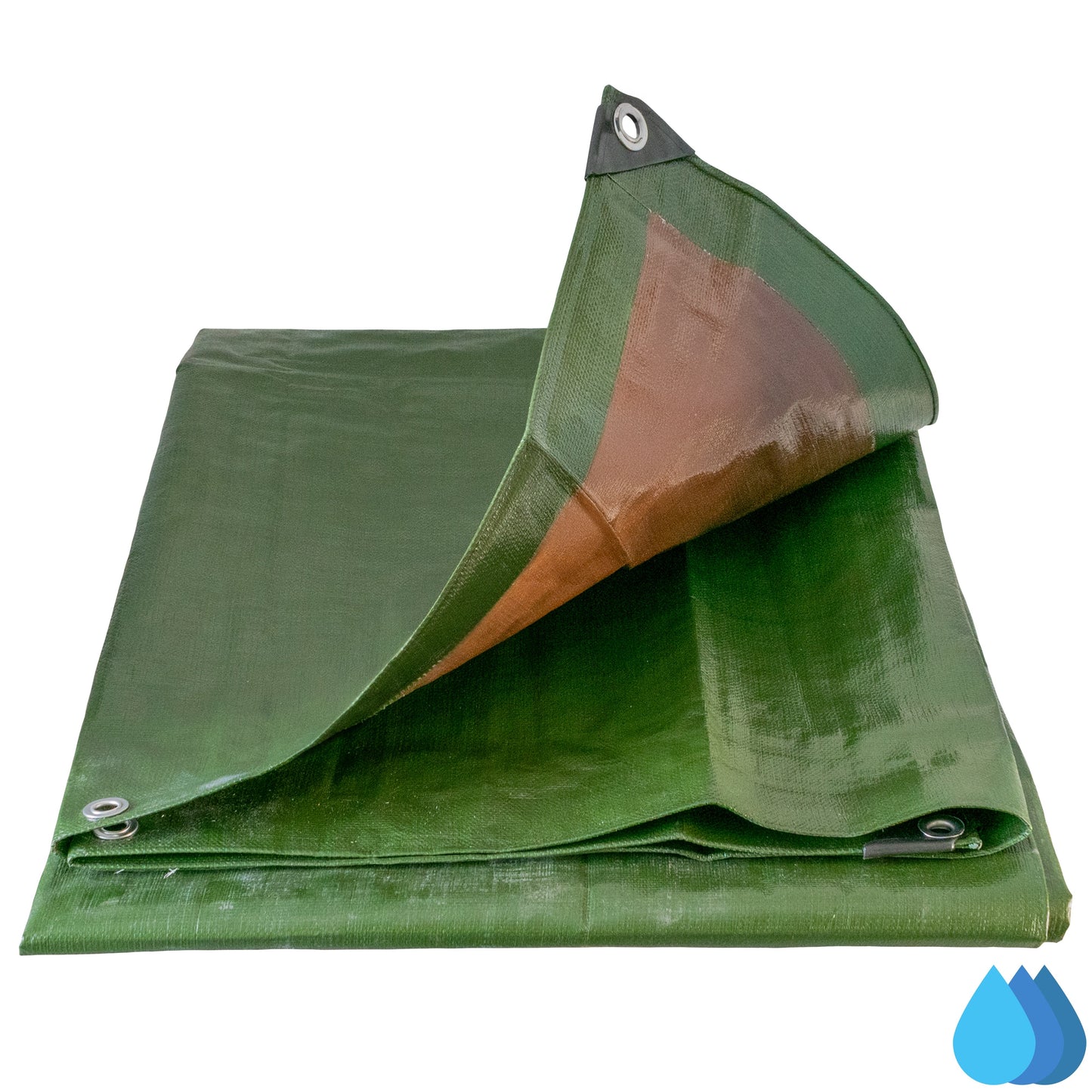 4m x 4m Green & Brown Tarpaulins, L-Grade 200 GSM