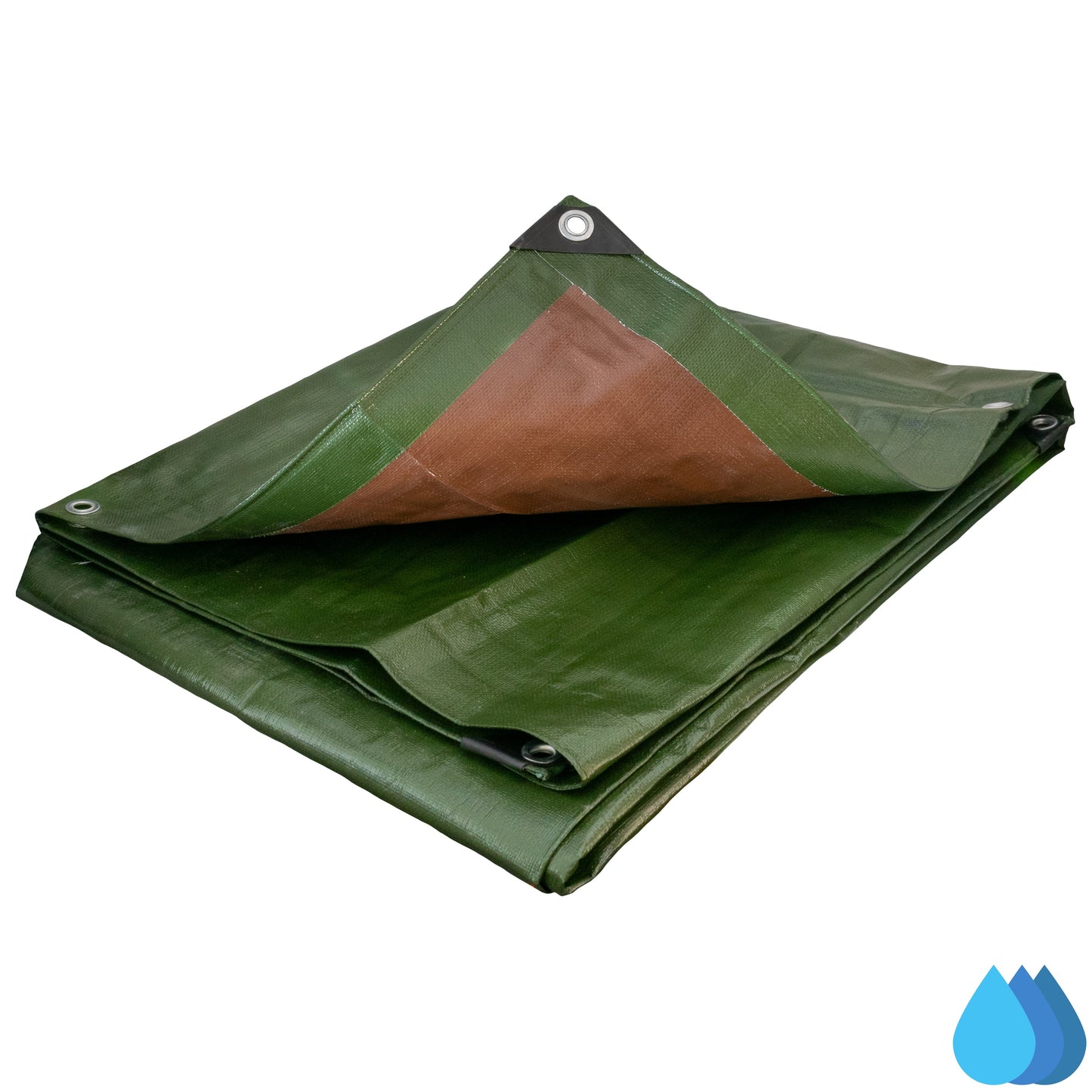 3m x 3m Green & Brown Tarpaulins, L-Grade 200 GSM