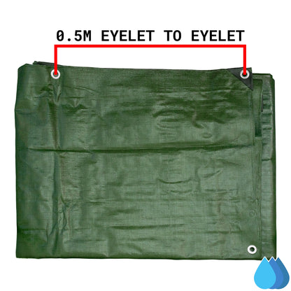 3m x 3m Green & Brown Tarpaulins, L-Grade 200 GSM
