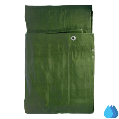 3m x 4m Green & Brown Tarpaulins, L-Grade 200 GSM