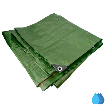 1.5m x 2m Green & Brown Tarpaulins, L-Grade 200 GSM