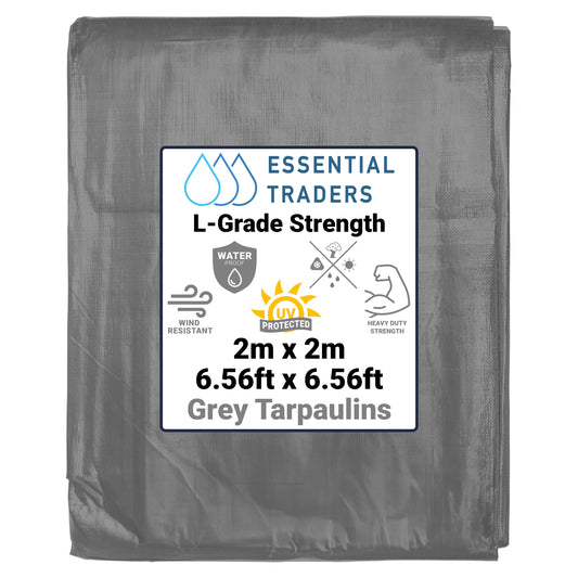 2m x 2m Grey Tarpaulins, L-Grade 200 GSM