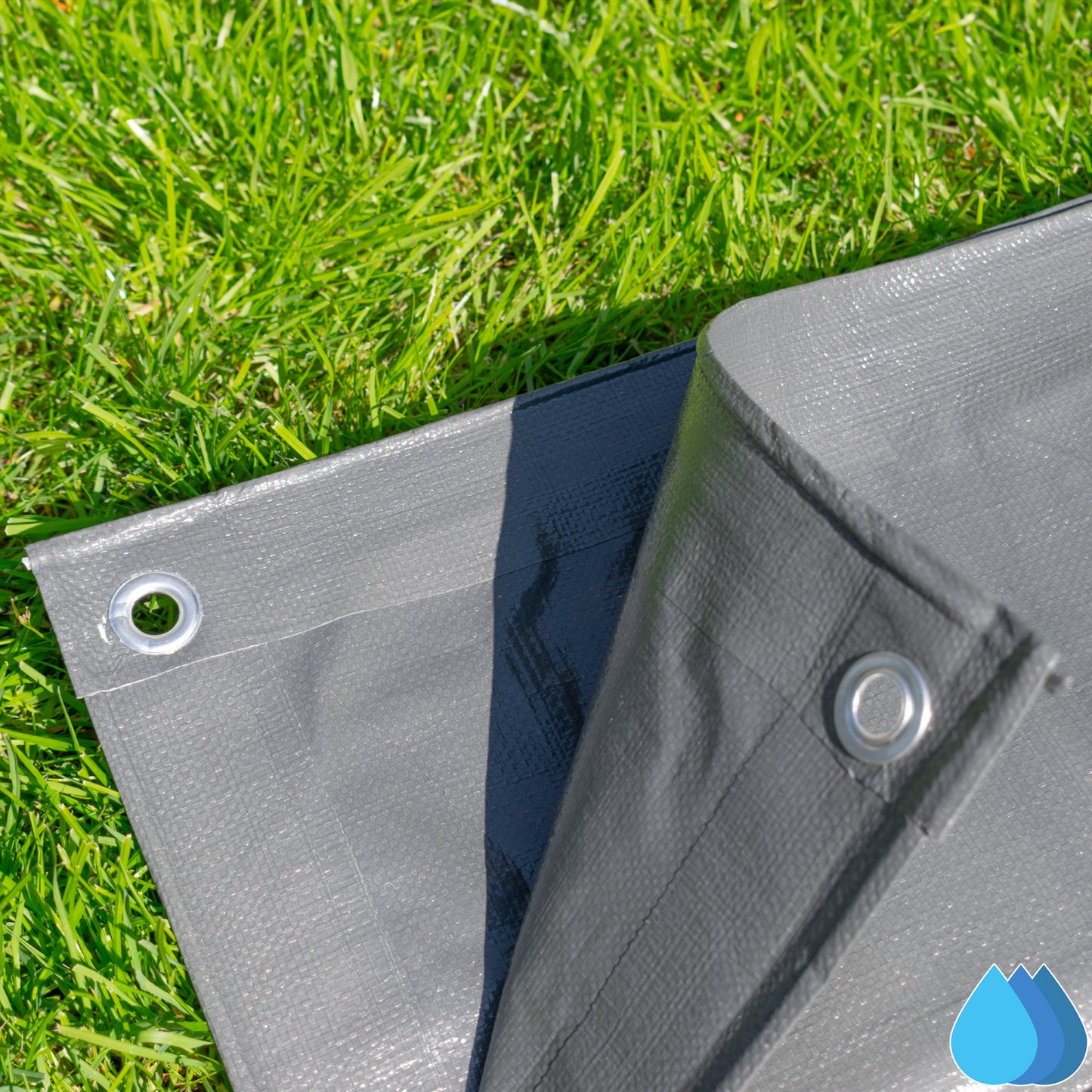3m x 4m Grey Tarpaulins, L-Grade 200 GSM