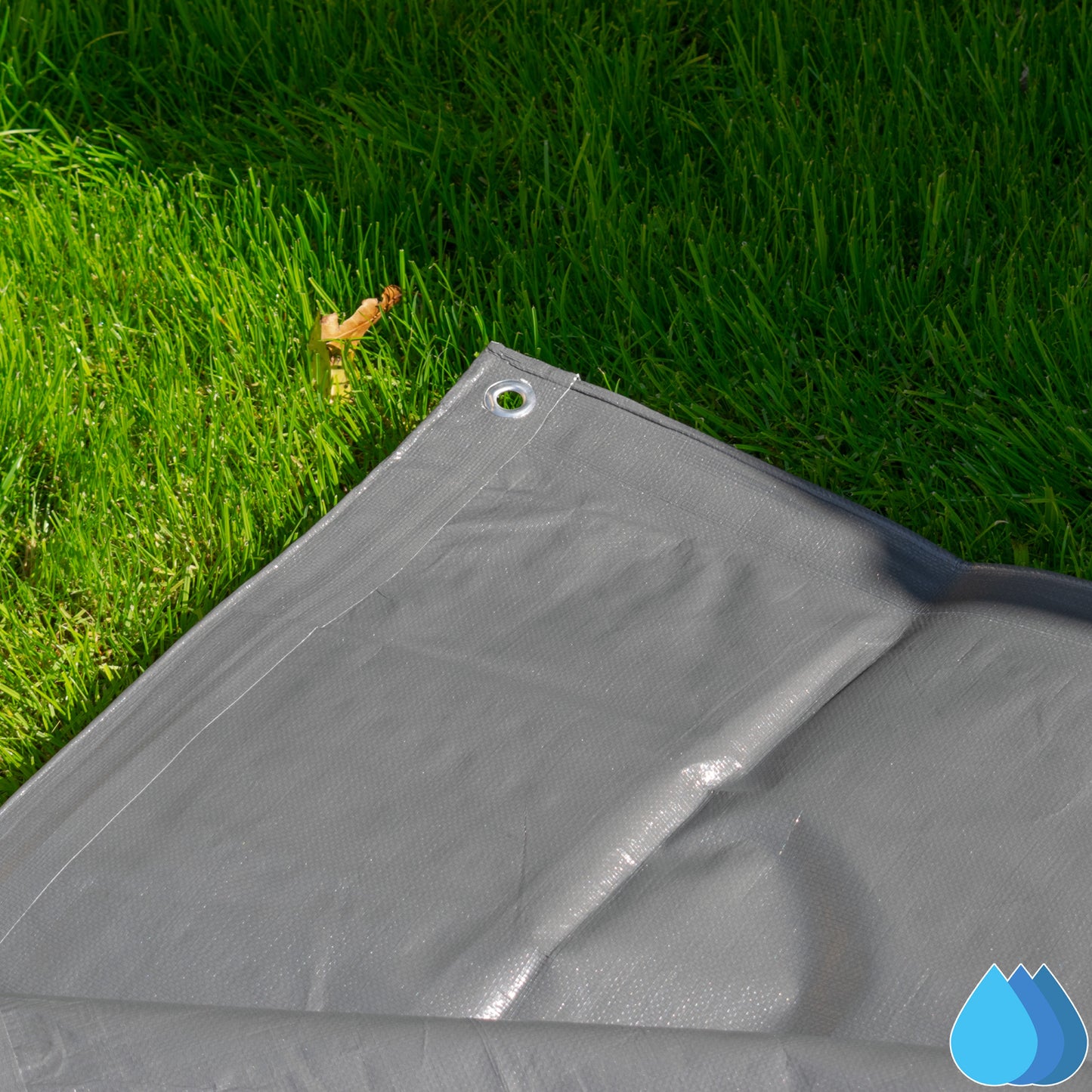3m x 4m Grey Tarpaulins, L-Grade 200 GSM