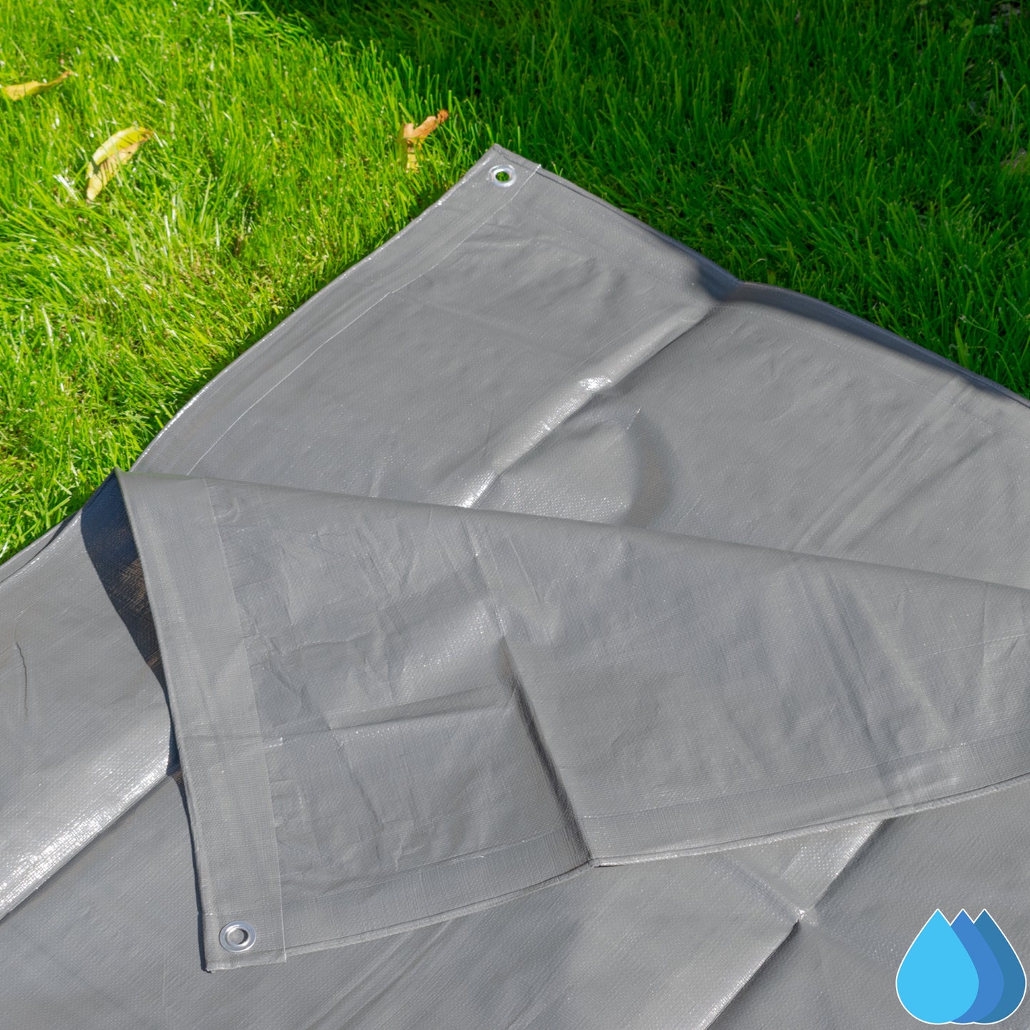 3m x 4m Grey Tarpaulins, L-Grade 200 GSM
