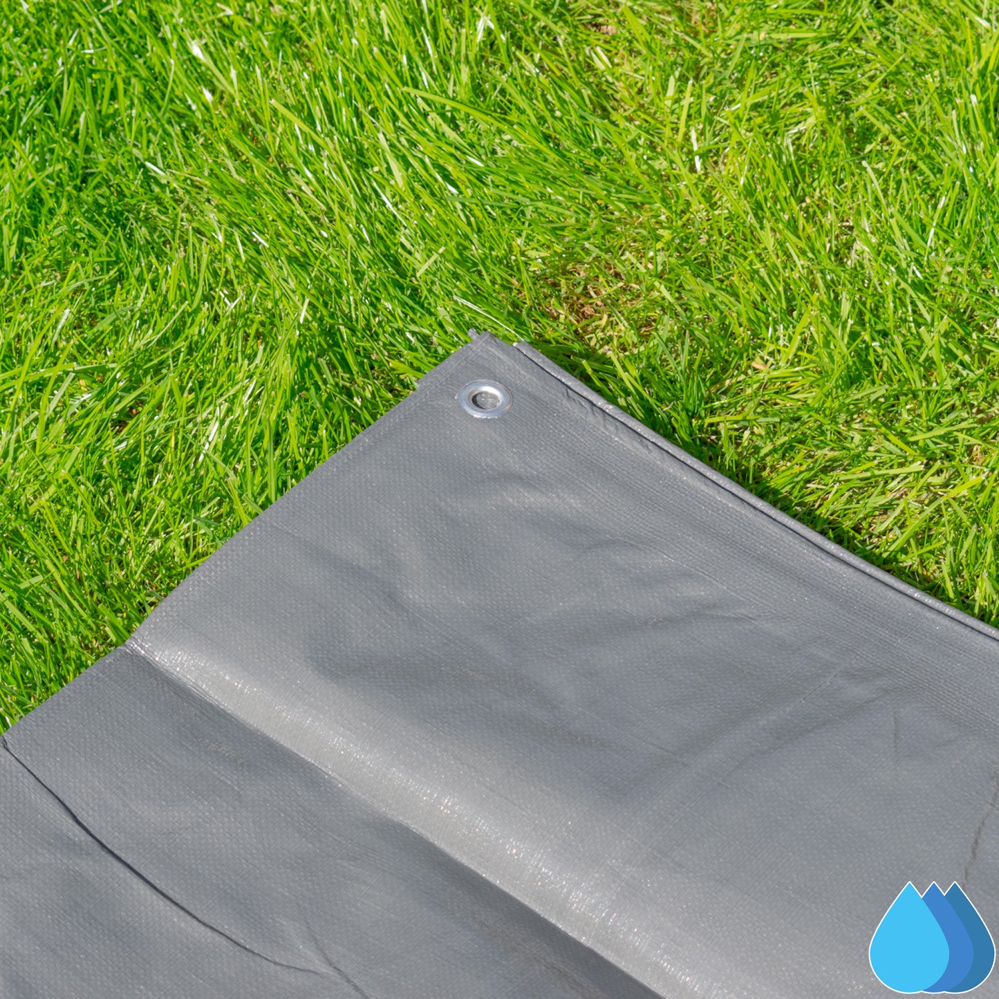 3m x 4m Grey Tarpaulins, L-Grade 200 GSM