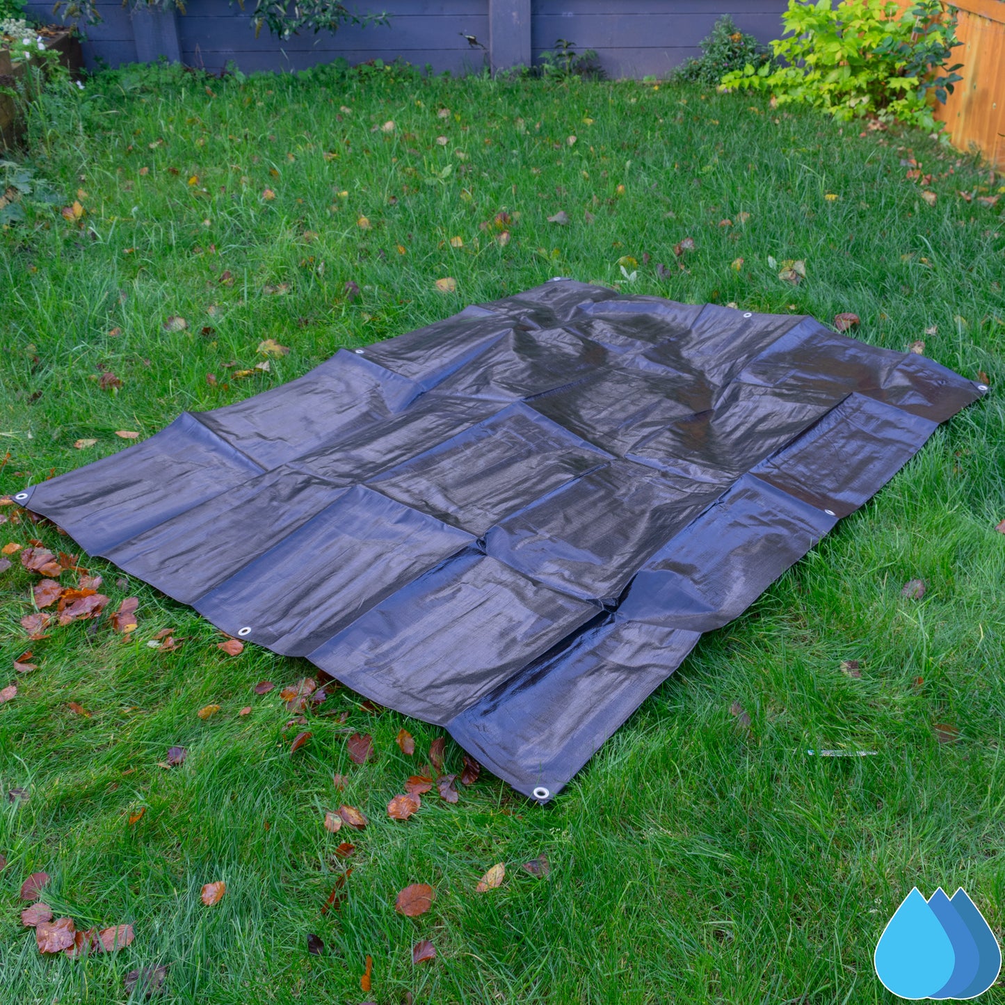 2m x 2m Black & Silver Tarpaulins, L-Grade 220 GSM
