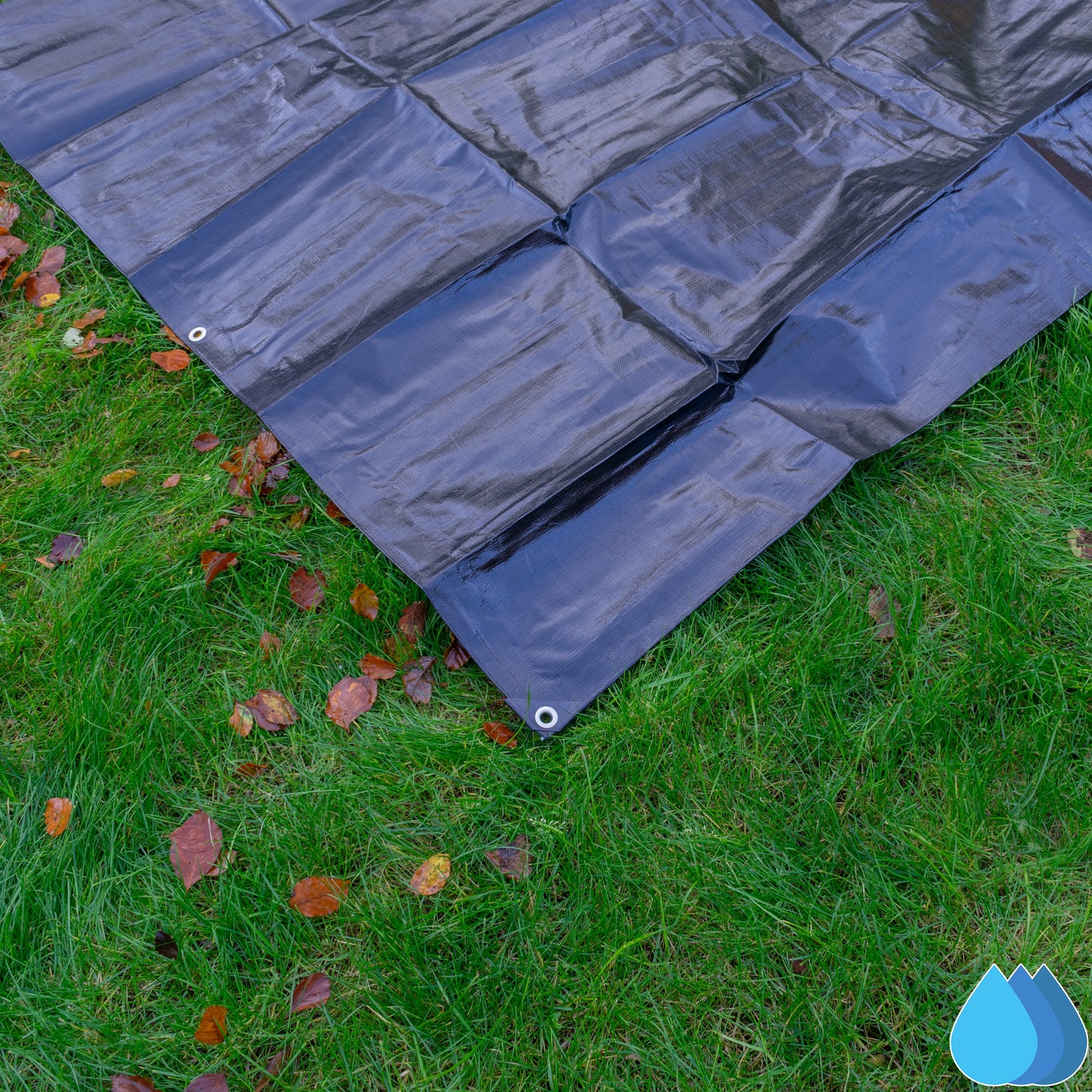 2m x 2m Black & Silver Tarpaulins, L-Grade 220 GSM